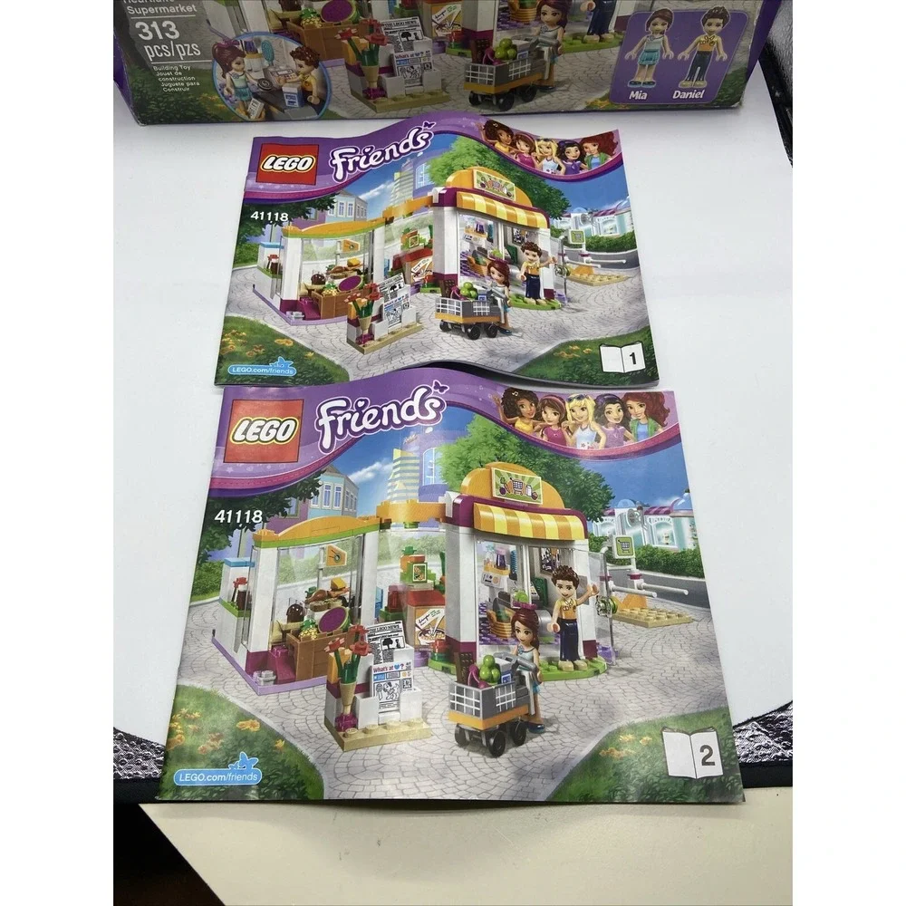 LEGO Friends Heartlake Supermarket 41118 Mia Daniel Mini-Dolls 313 Pcs Open Box